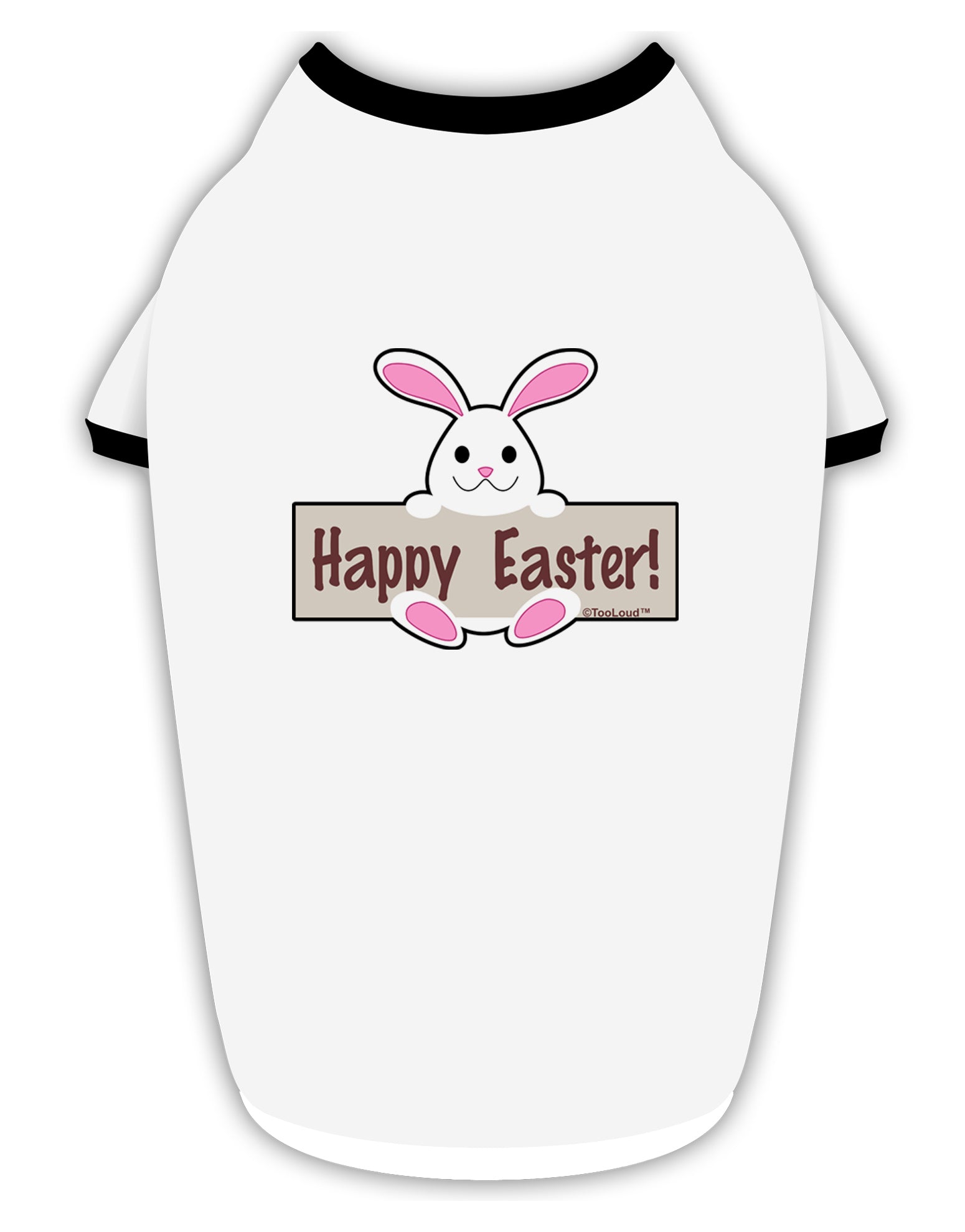 Cute Bunny - Happy Easter Stylish Cotton Dog Shirt by TooLoud-Dog Shirt-TooLoud-White-with-Black-Small-Davson Sales