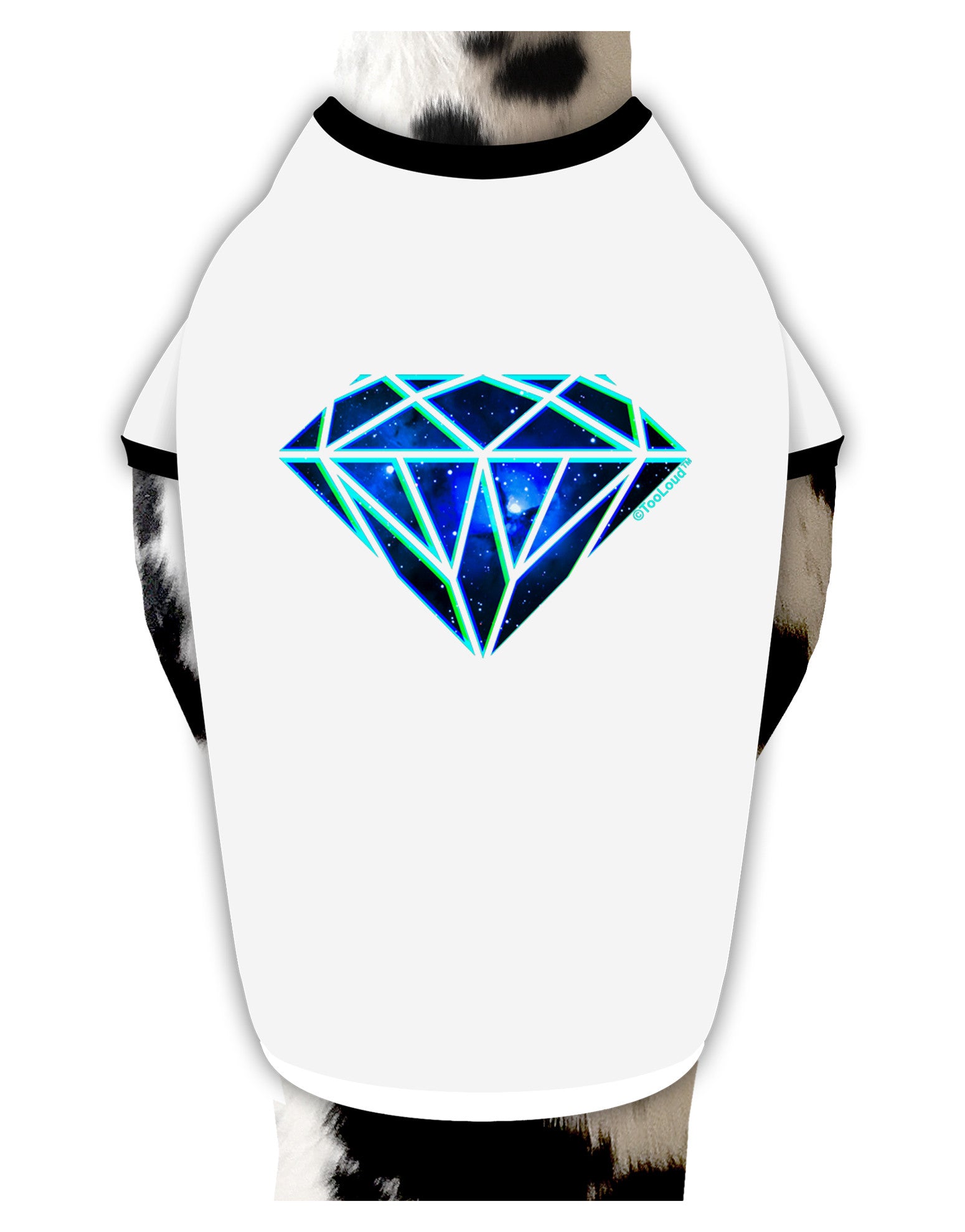 Space Diamond Dog Shirt-Dog Shirt-TooLoud-White-with-Black-Small-Davson Sales