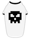 Retro 8-Bit Skull Stylish Cotton Dog Shirt-Dog Shirt-TooLoud-White-with-Black-Small-Davson Sales