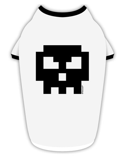 Retro 8-Bit Skull Stylish Cotton Dog Shirt-Dog Shirt-TooLoud-White-with-Black-Small-Davson Sales