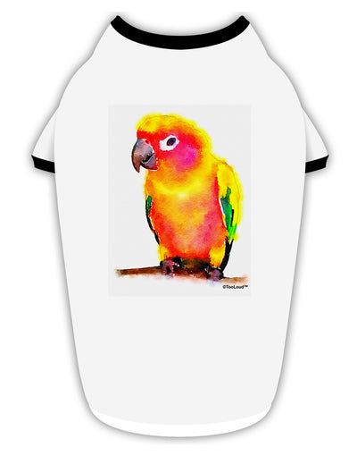 Sun Conure Parrot Watercolor Stylish Cotton Dog Shirt-Dog Shirt-TooLoud-White-with-Black-Small-Davson Sales