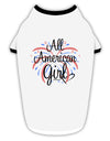 All American Girl - Fireworks and Heart Stylish Cotton Dog Shirt by TooLoud-Dog Shirt-TooLoud-White-with-Black-Small-Davson Sales