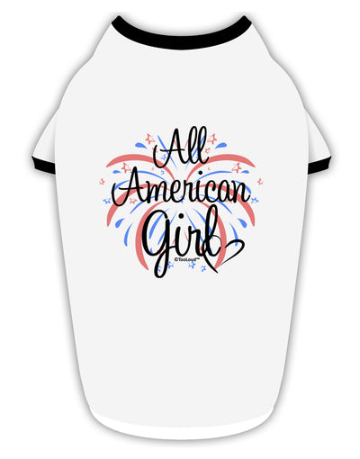 All American Girl - Fireworks and Heart Stylish Cotton Dog Shirt by TooLoud-Dog Shirt-TooLoud-White-with-Black-Small-Davson Sales