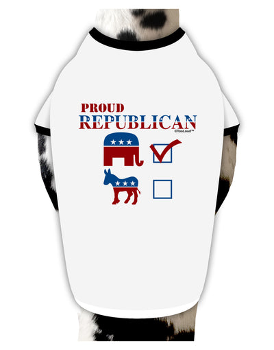 Proud Republican Checkmark Stylish Cotton Dog Shirt-Dog Shirt-TooLoud-White-with-Black-Small-Davson Sales