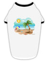 Fun Summer Beach Scene Stylish Cotton Dog Shirt by TooLoud-Dog Shirt-TooLoud-White-with-Black-Small-Davson Sales