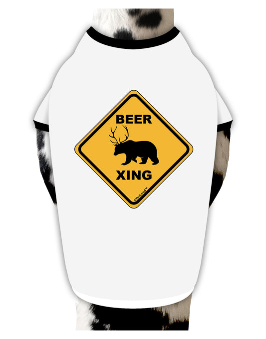 Beer Xing Dog Shirt by TooLoud-Dog Shirt-TooLoud-White-with-Black-Small-Davson Sales