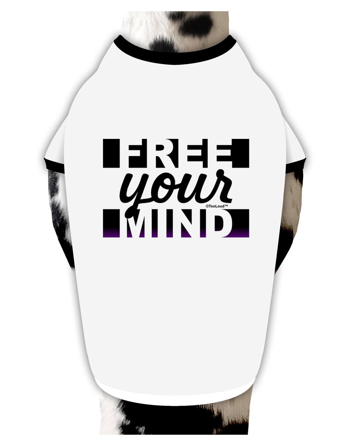 Free Your Mind Text Dog Shirt-Dog Shirt-TooLoud-White-with-Black-Small-Davson Sales