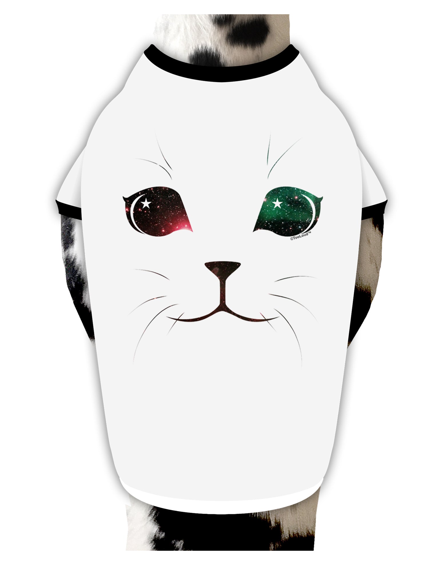Adorable Space Cat Stylish Cotton Dog Shirt by TooLoud-Dog Shirt-TooLoud-White-with-Black-Small-Davson Sales