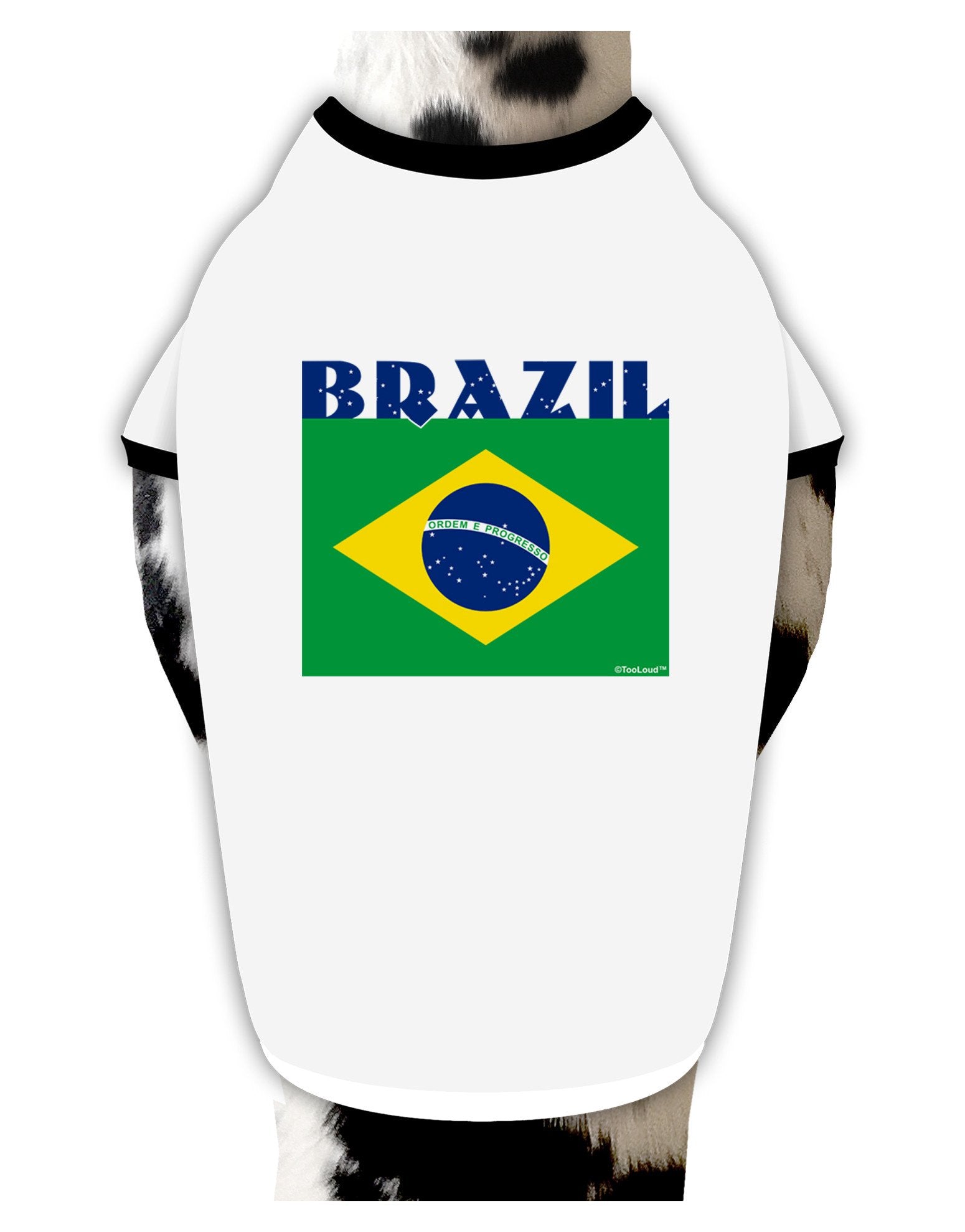 Brazil Flag Dog Shirt-Dog Shirt-TooLoud-White-with-Black-XL-Davson Sales