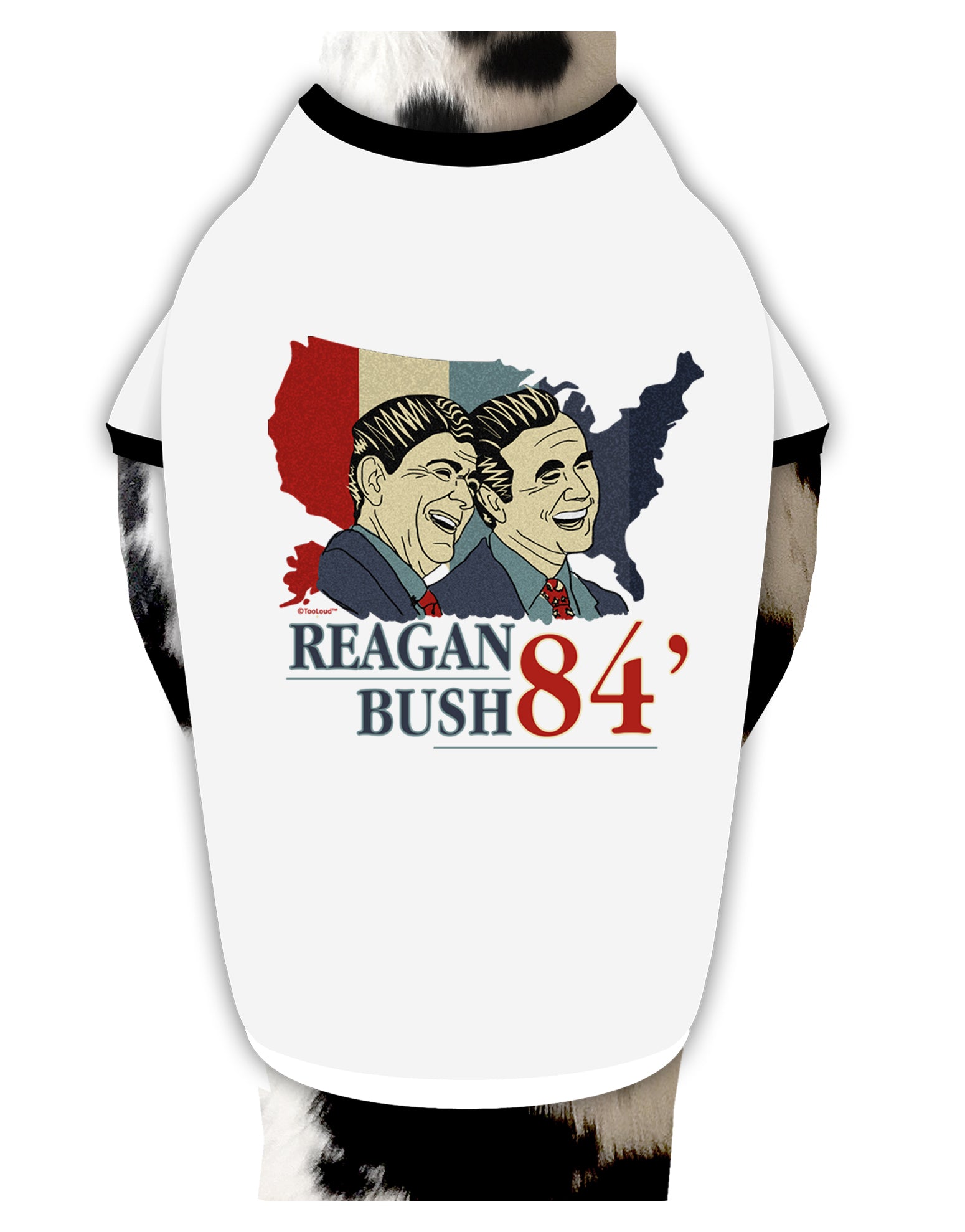 TooLoud REAGAN BUSH 84 Dog Shirt-Dog Shirt-TooLoud-White-with-Black-Small-Davson Sales