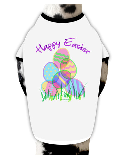 Happy Easter Gel Look Print Dog Shirt-Dog Shirt-TooLoud-White-with-Black-Small-Davson Sales