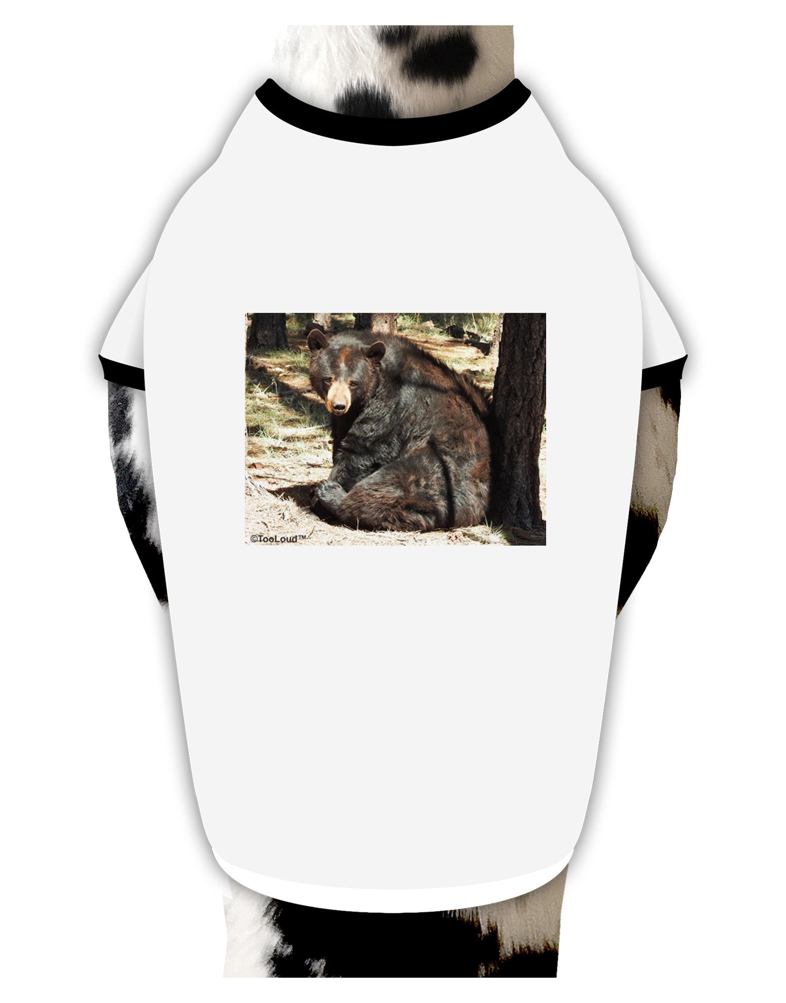 Sad Black Bear Dog Shirt-Dog Shirt-TooLoud-White-with-Black-Small-Davson Sales
