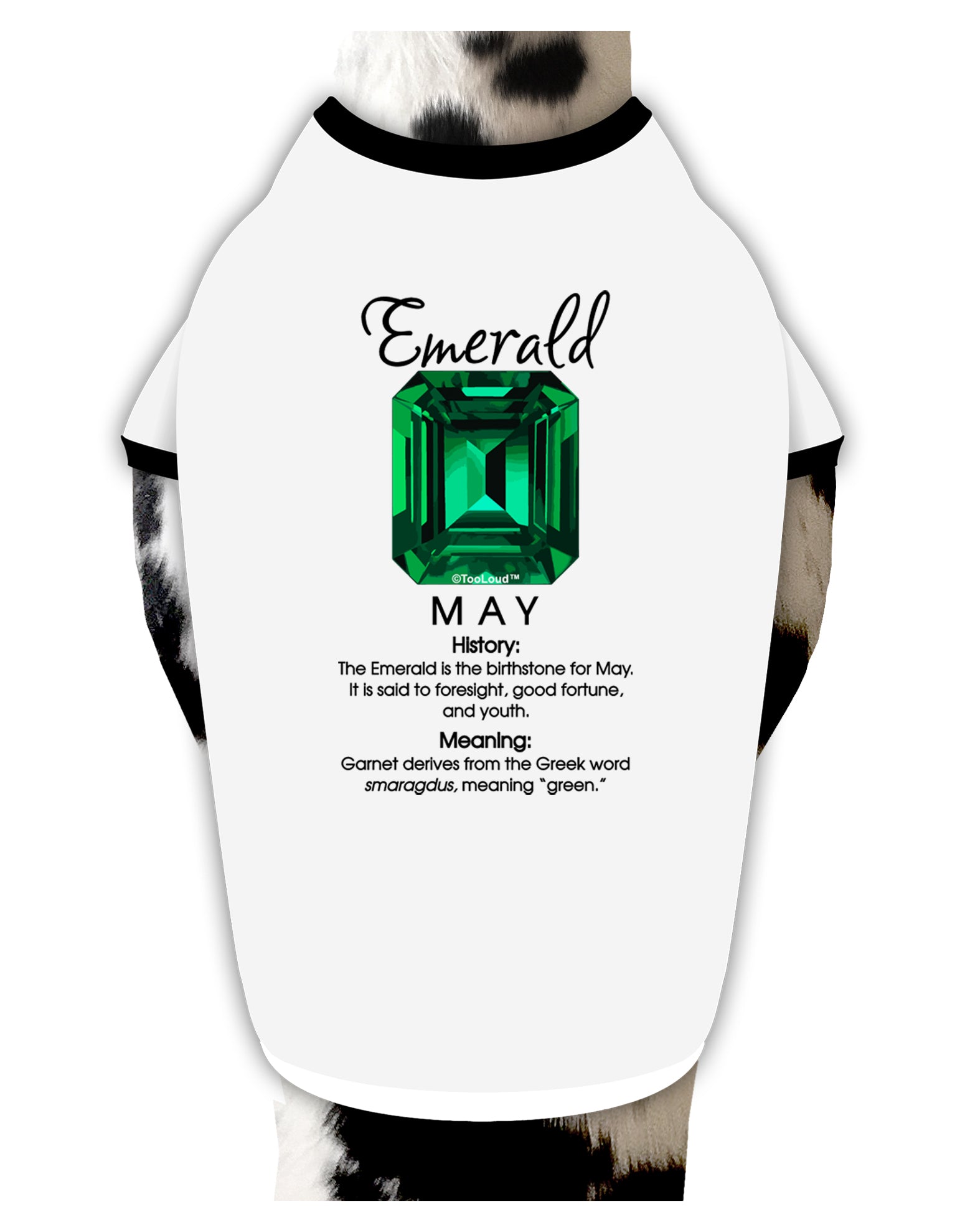 Birthstone Emerald Dog Shirt by TooLoud-Dog Shirt-TooLoud-White-with-Black-Small-Davson Sales