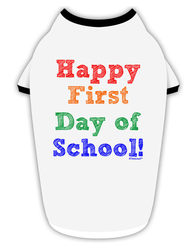 Happy First Day of School Stylish Cotton Dog Shirt-Dog Shirt-TooLoud-White-with-Black-Small-Davson Sales