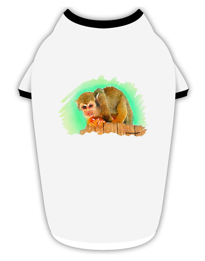 Squirrel Monkey Watercolor Stylish Cotton Dog Shirt-Dog Shirt-TooLoud-White-with-Black-Small-Davson Sales