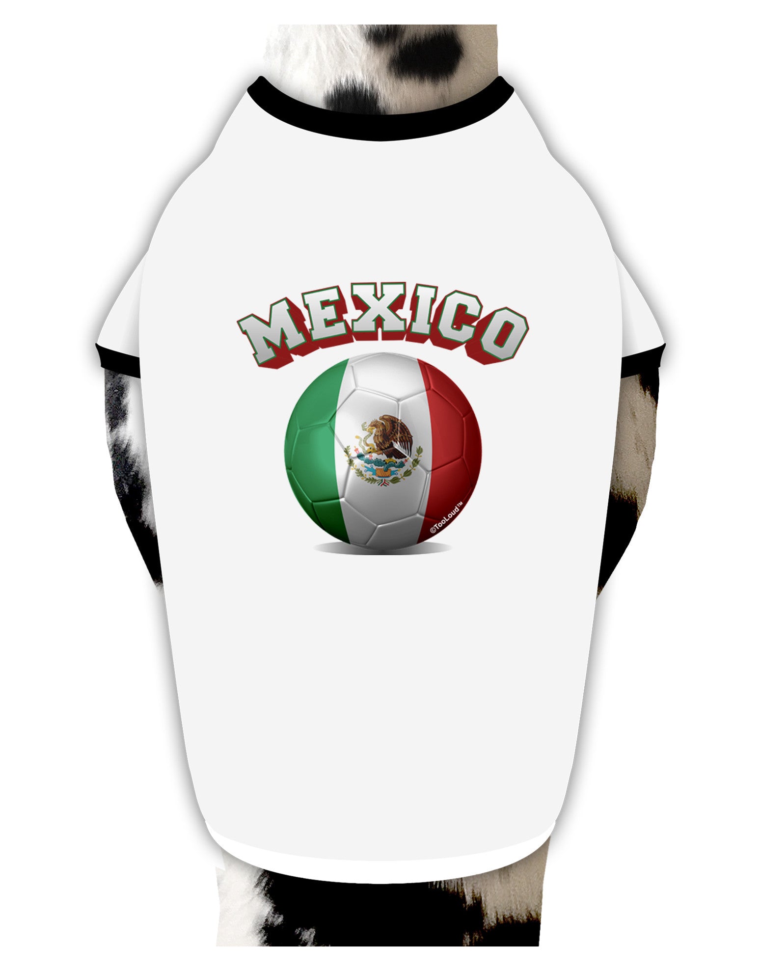 Soccer Ball Flag - Mexico Dog Shirt-Dog Shirt-TooLoud-White-with-Black-Small-Davson Sales