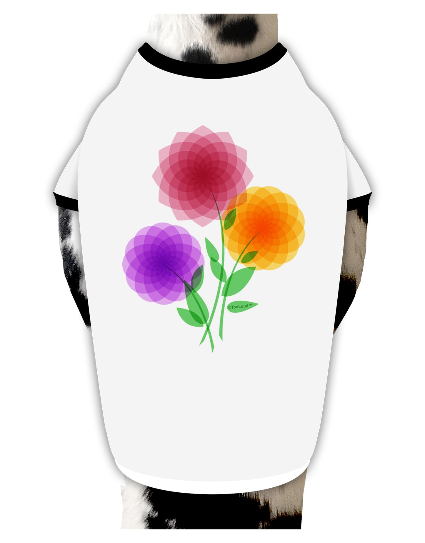 Crystal Dahlias Dog Shirt-Dog Shirt-TooLoud-White-with-Black-Small-Davson Sales