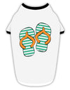 Striped Flip Flops - Teal and Orange Stylish Cotton Dog Shirt-Dog Shirt-TooLoud-White-with-Black-Small-Davson Sales