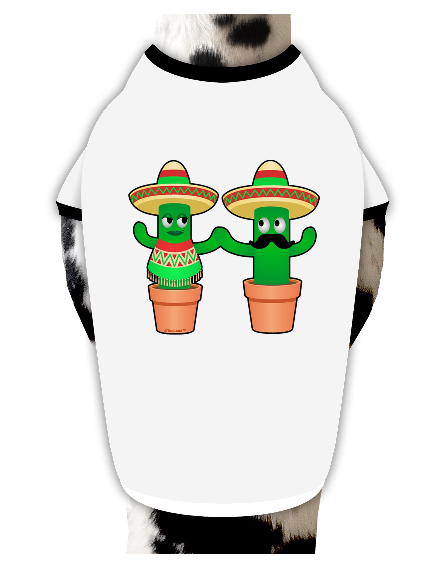 Fiesta Cactus Couple Dog Shirt by TooLoud-Dog Shirt-TooLoud-White-with-Black-Small-Davson Sales