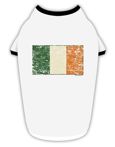 Distressed Irish Flag - Flag of Ireland Stylish Cotton Dog Shirt-Dog Shirt-TooLoud-White-with-Black-Small-Davson Sales