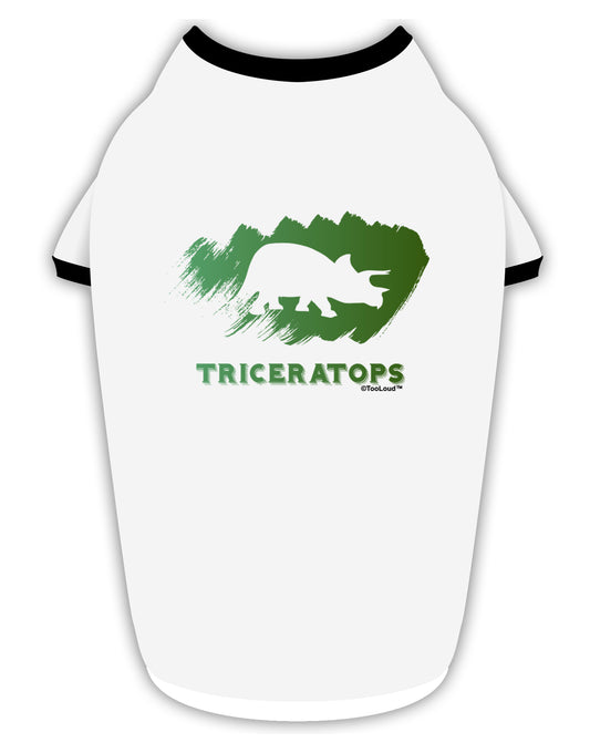 Jurassic Triceratops Design Stylish Cotton Dog Shirt by TooLoud-Dog Shirt-TooLoud-White-with-Black-Small-Davson Sales