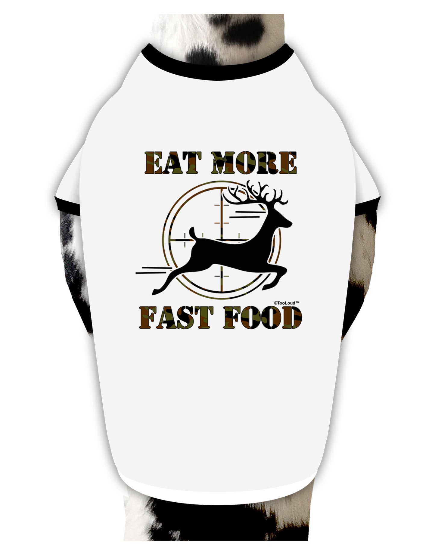 Eat More Fast Food - Deer Dog Shirt-Dog Shirt-TooLoud-White-with-Black-Small-Davson Sales