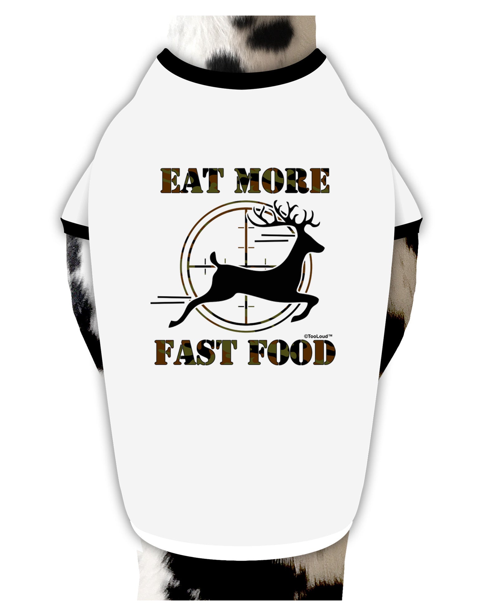 Eat More Fast Food - Deer Dog Shirt-Dog Shirt-TooLoud-White-with-Black-Small-Davson Sales