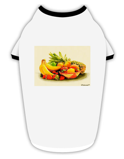 Watercolor Fruit Bowl 2 Stylish Cotton Dog Shirt-Dog Shirt-TooLoud-White-with-Black-Small-Davson Sales