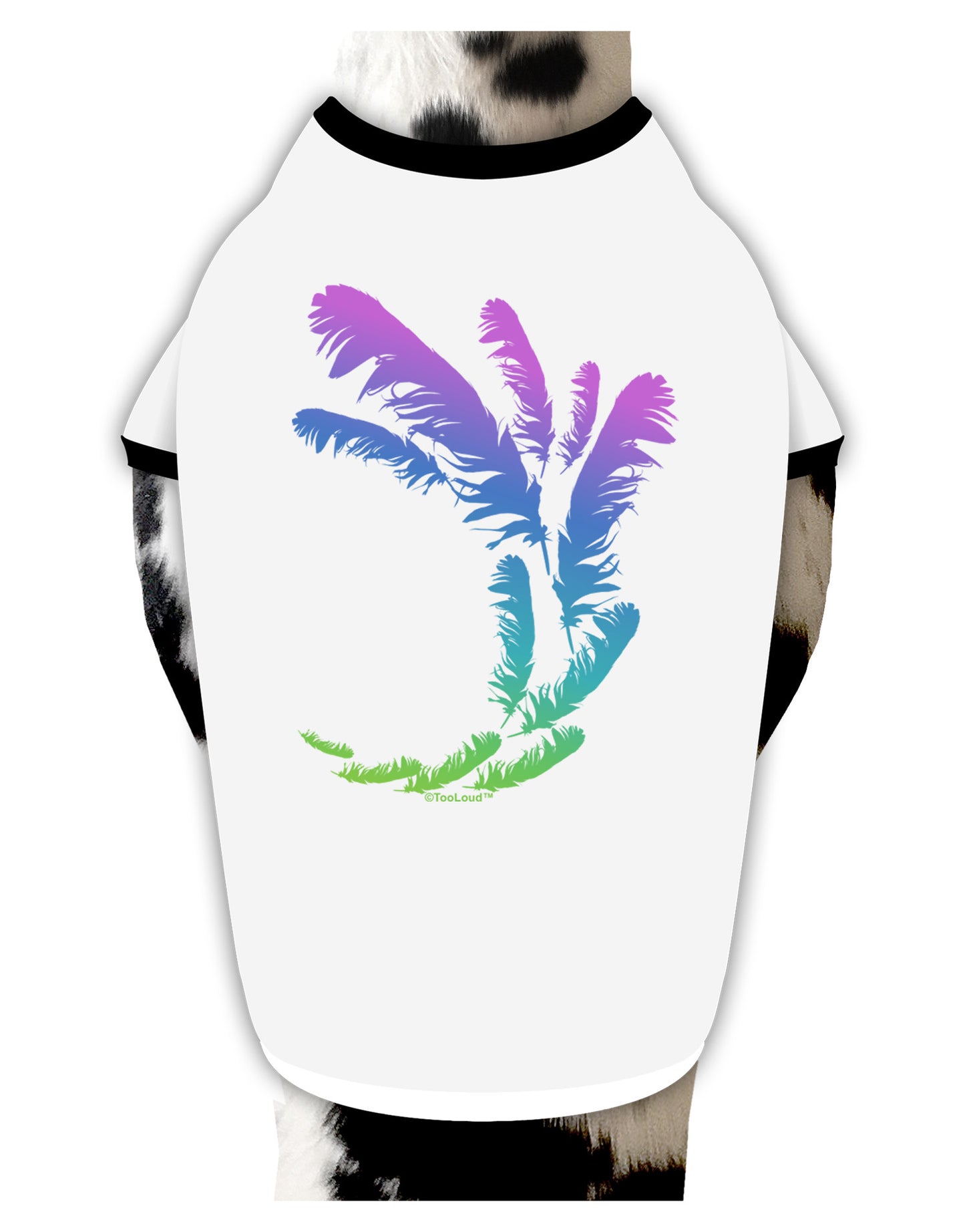 Tropical Feathers Dog Shirt-Dog Shirt-TooLoud-White-with-Black-Small-Davson Sales