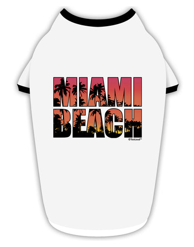 Miami Beach - Sunset Palm Trees Stylish Cotton Dog Shirt by TooLoud-Dog Shirt-TooLoud-White-with-Black-Small-Davson Sales