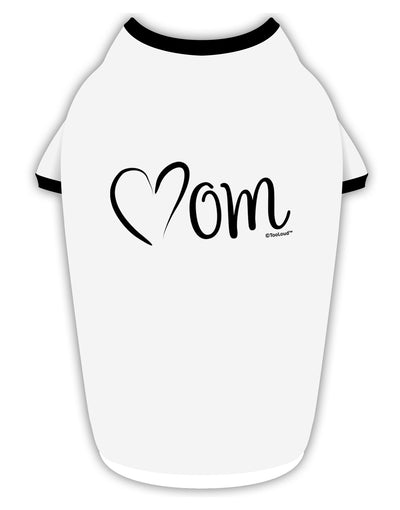 Mom with Brushed Heart Design Stylish Cotton Dog Shirt by TooLoud-Dog Shirt-TooLoud-White-with-Black-Small-Davson Sales