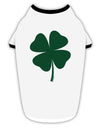 Lucky Four Leaf Clover St Patricks Day Stylish Cotton Dog Shirt-Dog Shirt-TooLoud-White-with-Black-Small-Davson Sales