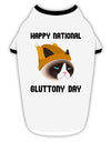 Gluttony Day Disgruntled Cat Stylish Cotton Dog Shirt by TooLoud-Dog Shirt-TooLoud-White-with-Black-Small-Davson Sales