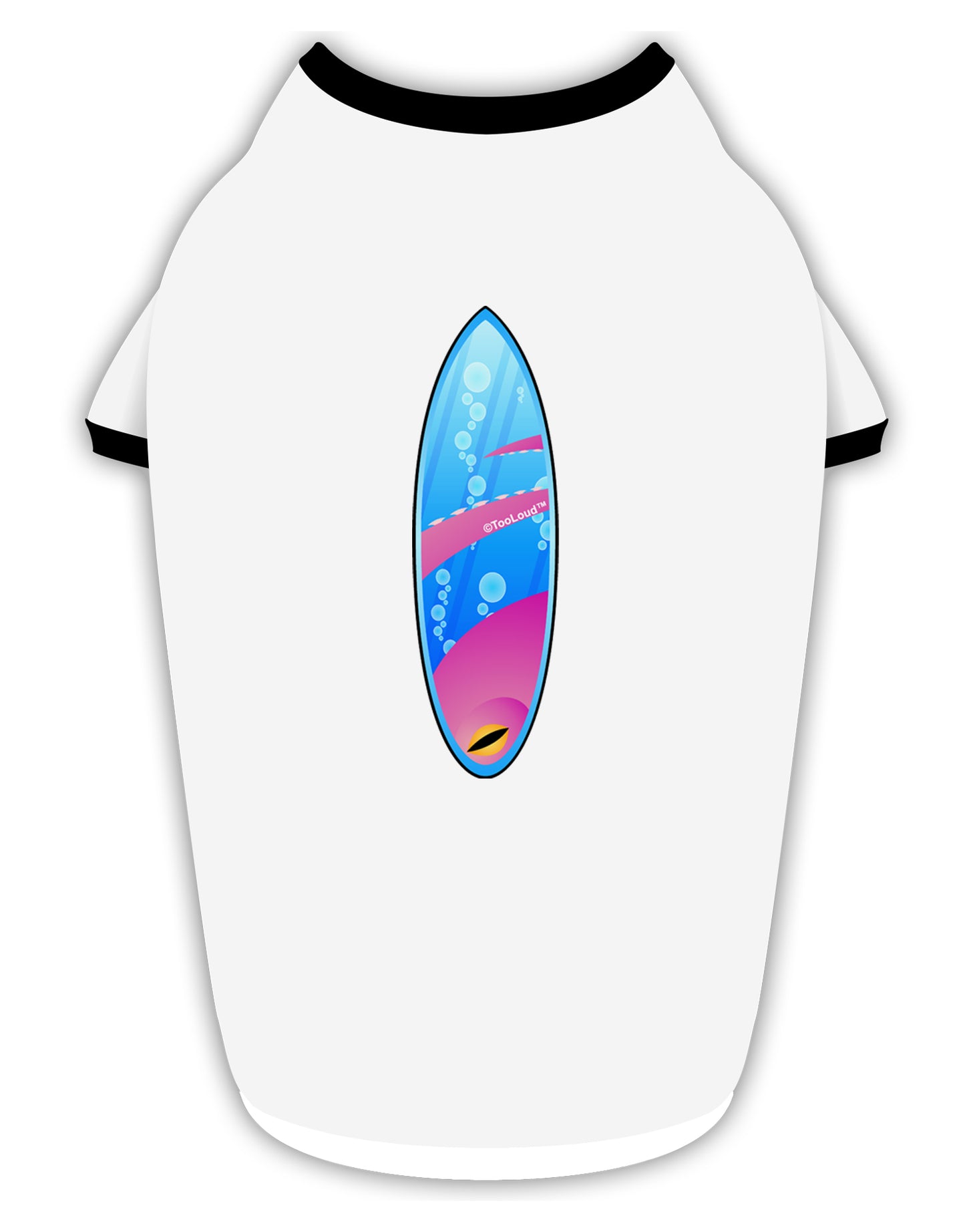 Octopus Surfboard Stylish Cotton Dog Shirt by TooLoud-Dog Shirt-TooLoud-White-with-Black-Small-Davson Sales