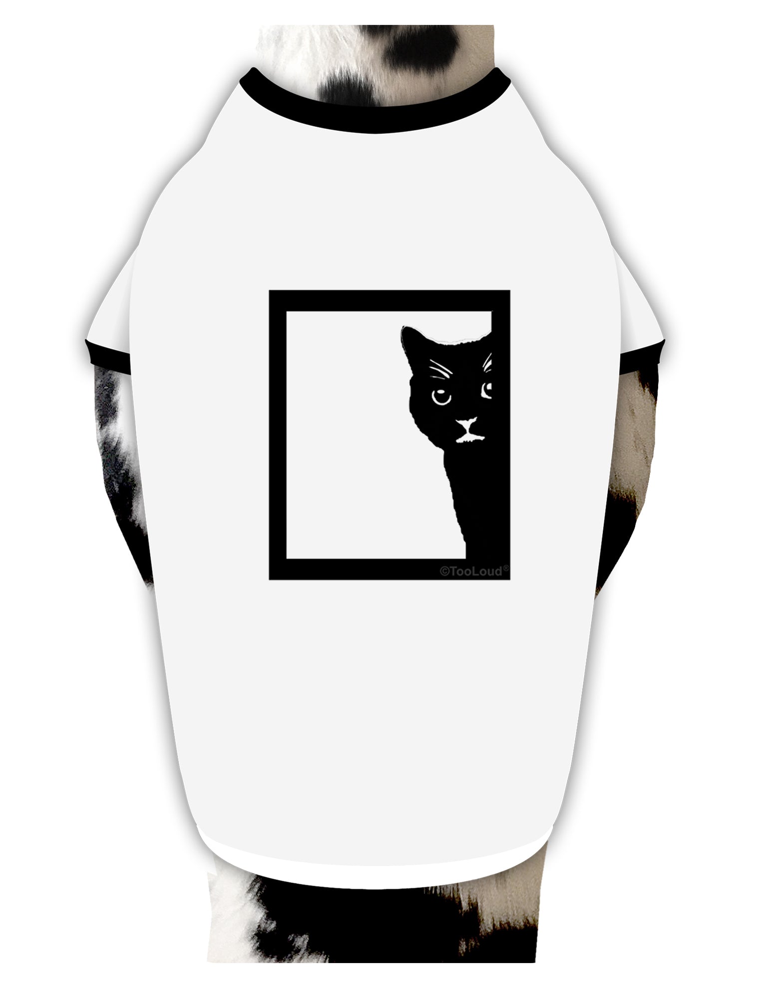 Cat Peeking Dog Shirt by TooLoud-Dog Shirt-TooLoud-White-with-Black-Small-Davson Sales