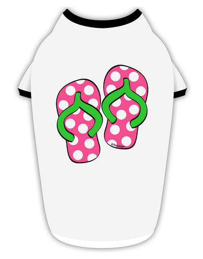 Cute Polka Dot Flip Flops - Pink and Green Stylish Cotton Dog Shirt-Dog Shirt-TooLoud-White-with-Black-Small-Davson Sales