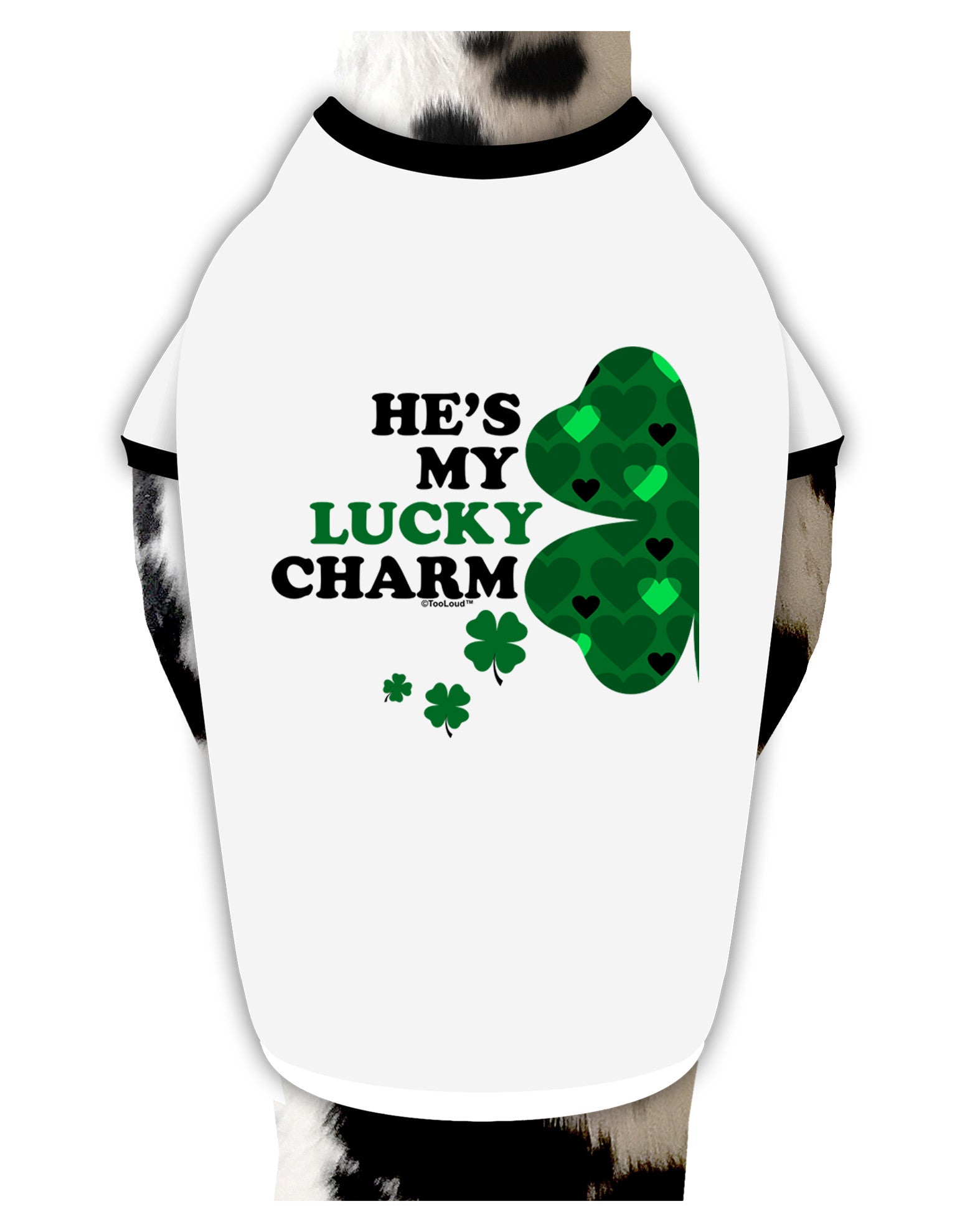 He's My Lucky Charm - Left Dog Shirt-Dog Shirt-TooLoud-White-with-Black-Small-Davson Sales