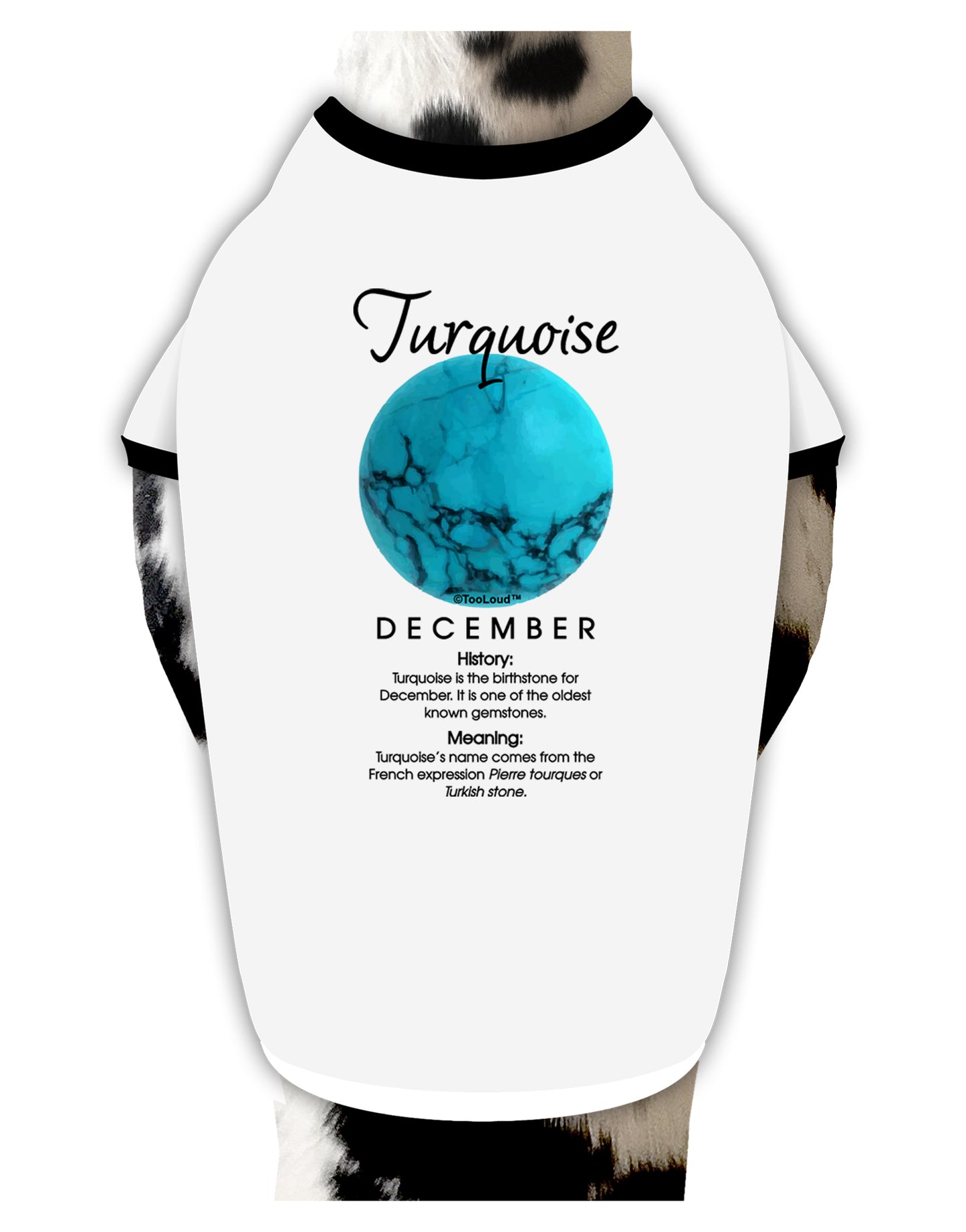 Birthstone Turquoise Dog Shirt by TooLoud-Dog Shirt-TooLoud-White-with-Black-Small-Davson Sales