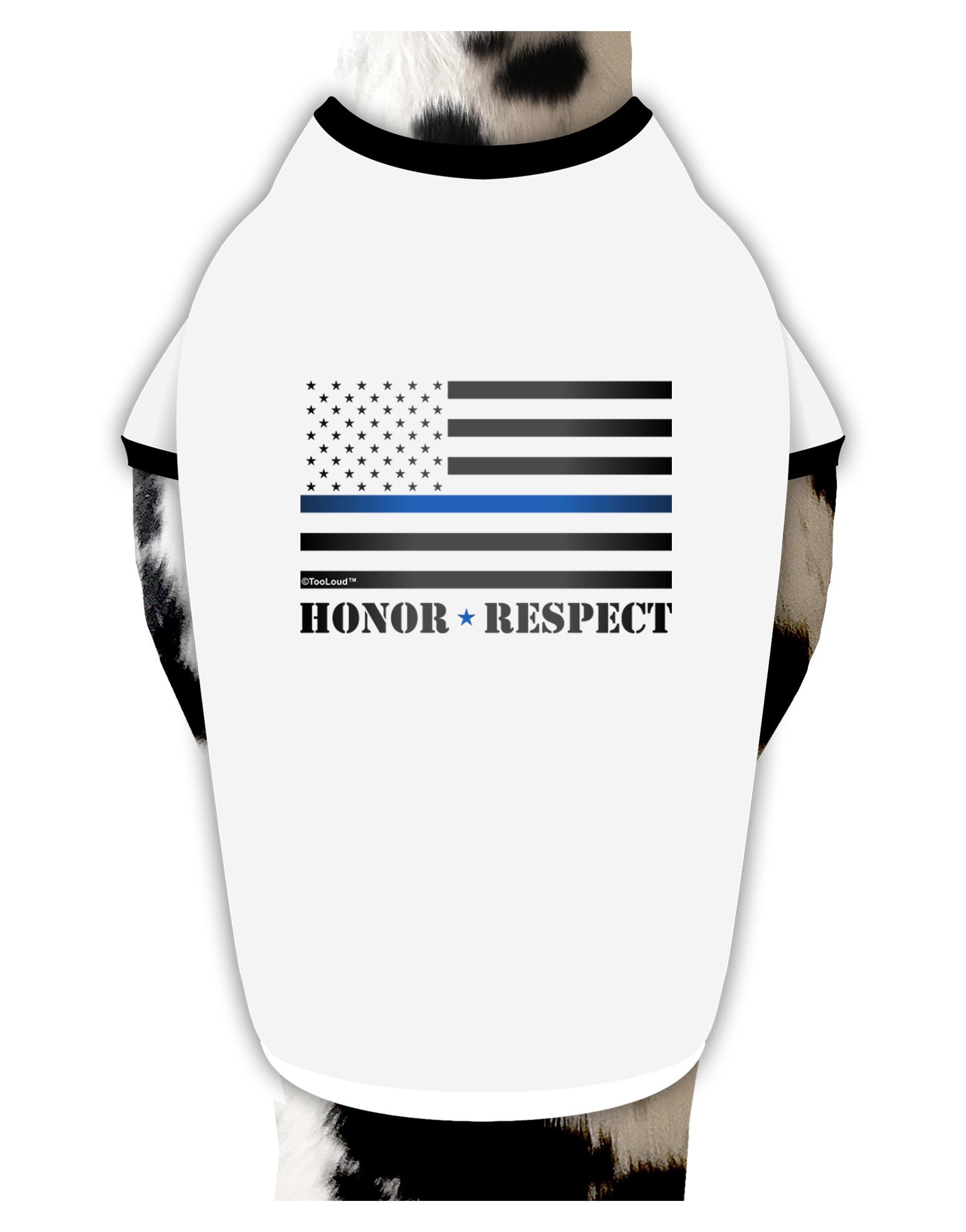 Honor Respect Blue Line Dog Shirt-Dog Shirt-TooLoud-White-with-Black-Small-Davson Sales