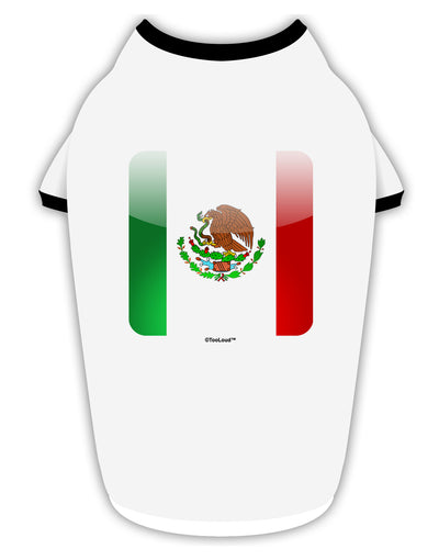 Mexican Flag App Icon Stylish Cotton Dog Shirt by TooLoud-Dog Shirt-TooLoud-White-with-Black-Small-Davson Sales