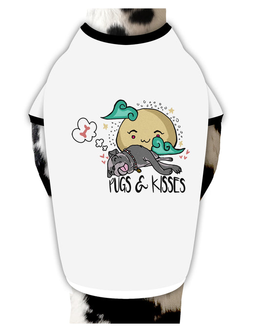 TooLoud Pugs and Kisses Dog Shirt-Dog Shirt-TooLoud-White-with-Black-Small-Davson Sales