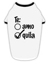 Tequila Checkmark Design Stylish Cotton Dog Shirt by TooLoud-Dog Shirt-TooLoud-White-with-Black-Small-Davson Sales