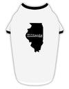 Illinois - United States Shape Stylish Cotton Dog Shirt by TooLoud-Dog Shirt-TooLoud-White-with-Black-Small-Davson Sales