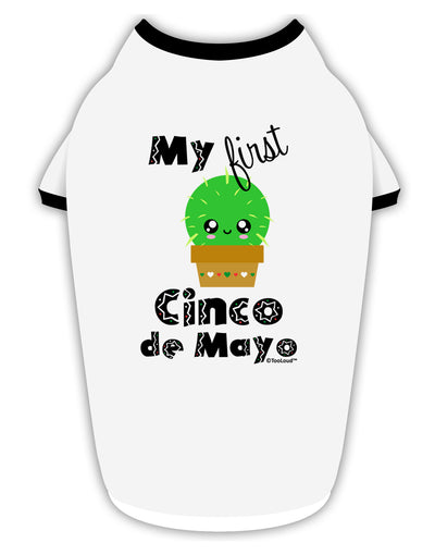 My First Cinco de Mayo - Cute Cactus Design Stylish Cotton Dog Shirt by TooLoud-Dog Shirt-TooLoud-White-with-Black-Small-Davson Sales