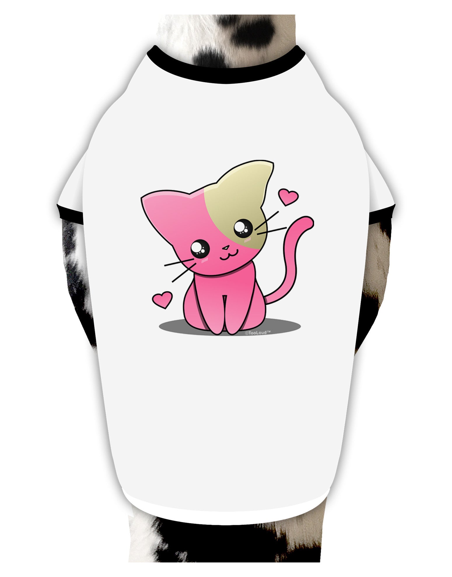 Kawaii Kitty Dog Shirt-Dog Shirt-TooLoud-White-with-Black-Small-Davson Sales