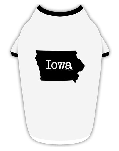 Iowa - United States Shape Stylish Cotton Dog Shirt by TooLoud-Dog Shirt-TooLoud-White-with-Black-Small-Davson Sales