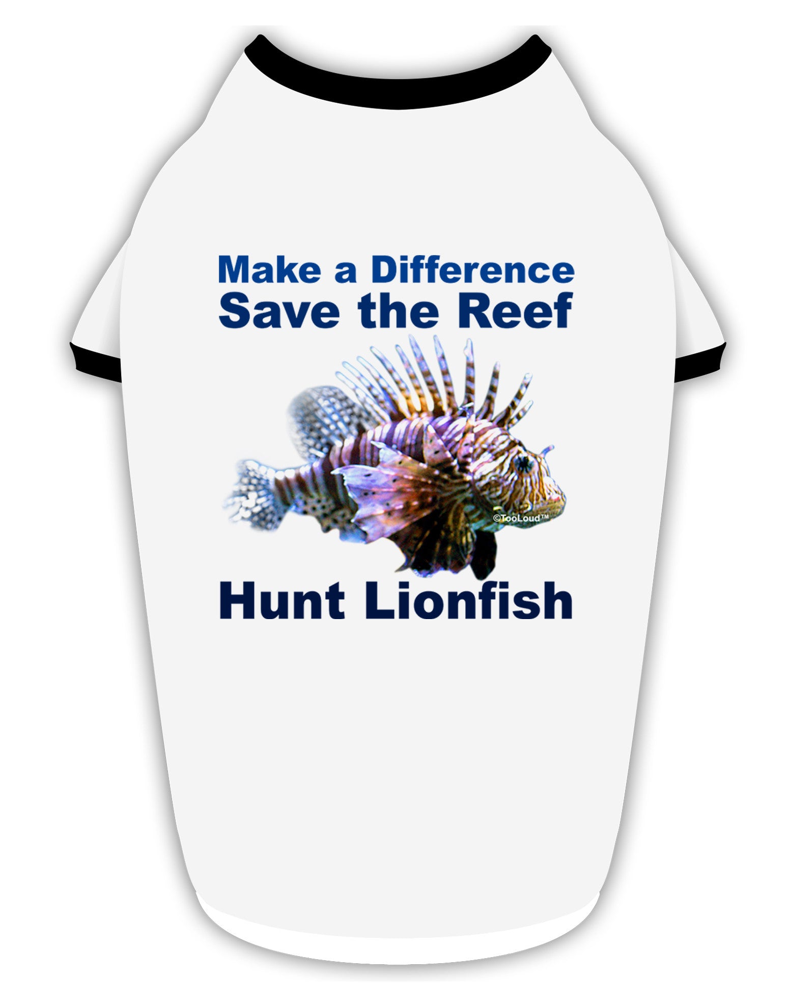 Save the Reef - Hunt Lionfish Stylish Cotton Dog Shirt-Dog Shirt-TooLoud-White-with-Black-Small-Davson Sales