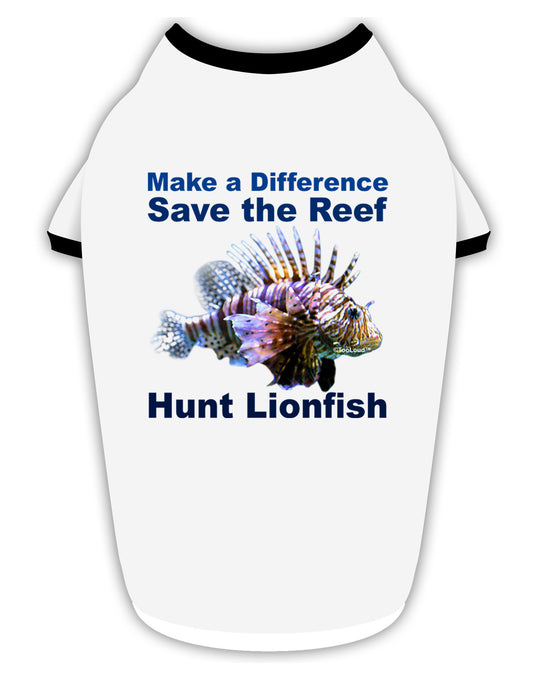 Save the Reef - Hunt Lionfish Stylish Cotton Dog Shirt-Dog Shirt-TooLoud-White-with-Black-Small-Davson Sales