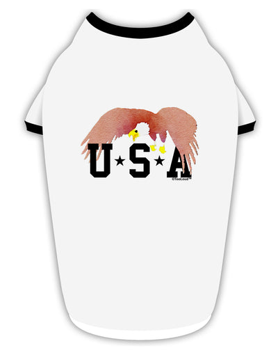 Bald Eagle USA Stylish Cotton Dog Shirt-Dog Shirt-TooLoud-White-with-Black-Small-Davson Sales