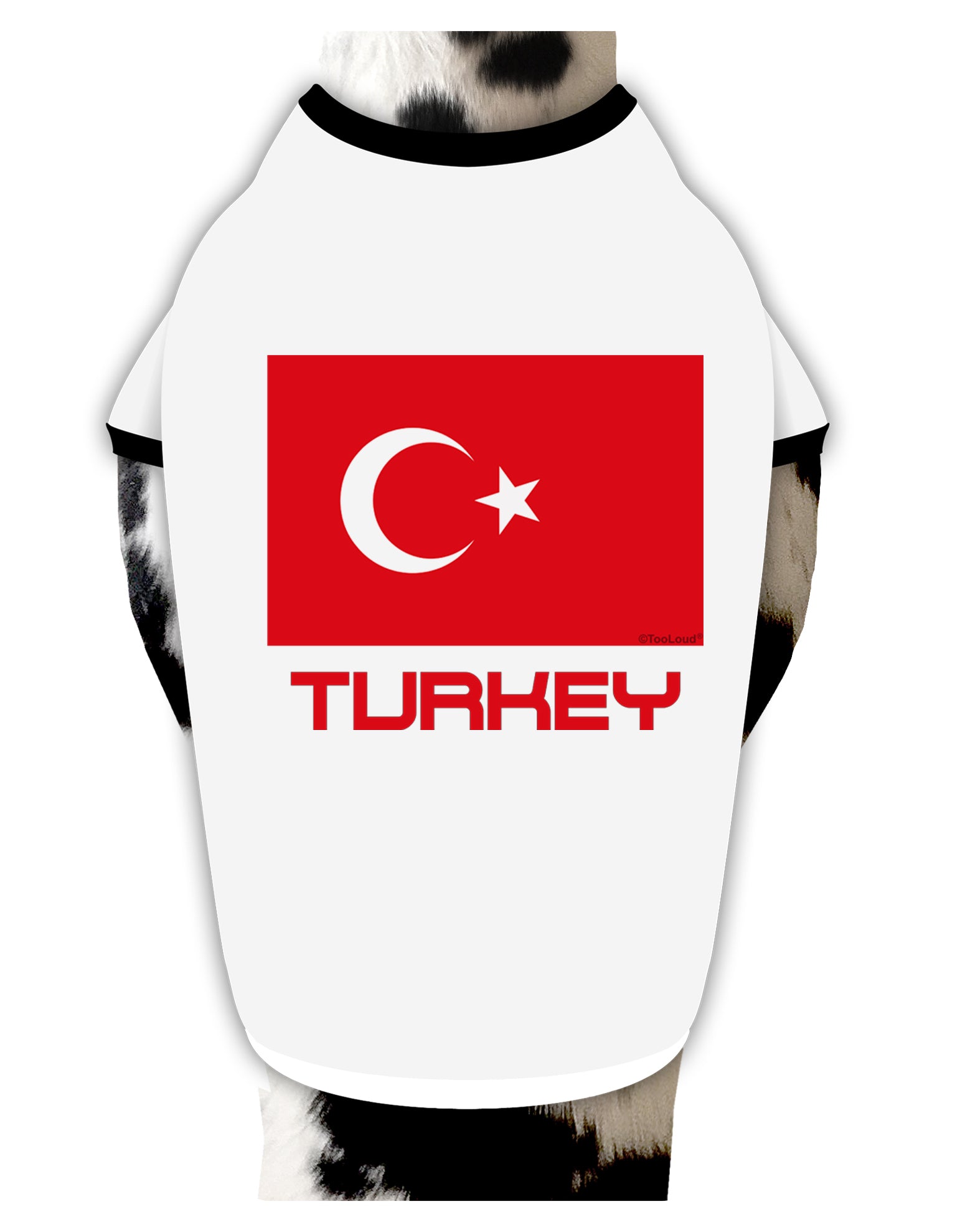 Turkey Flag with Text Dog Shirt by TooLoud-Dog Shirt-TooLoud-White-with-Black-Small-Davson Sales